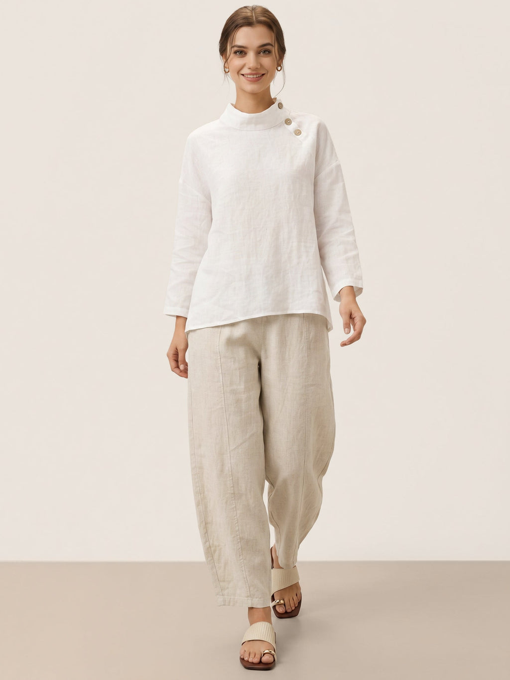 100% Linen Classic Ankle Pants ZOE