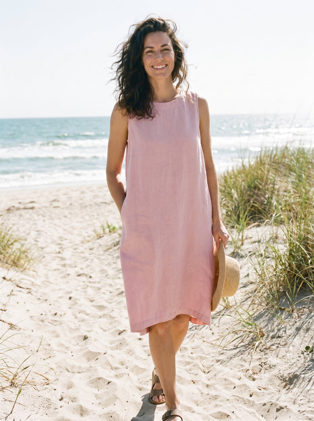 100% Linen Sleeveless Dress SIENNA