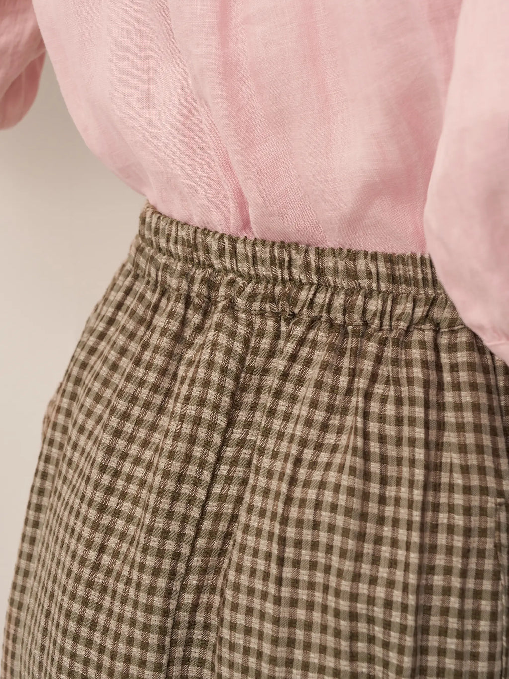 Linen-Cotton Elastic Waist Skirt MARINA
