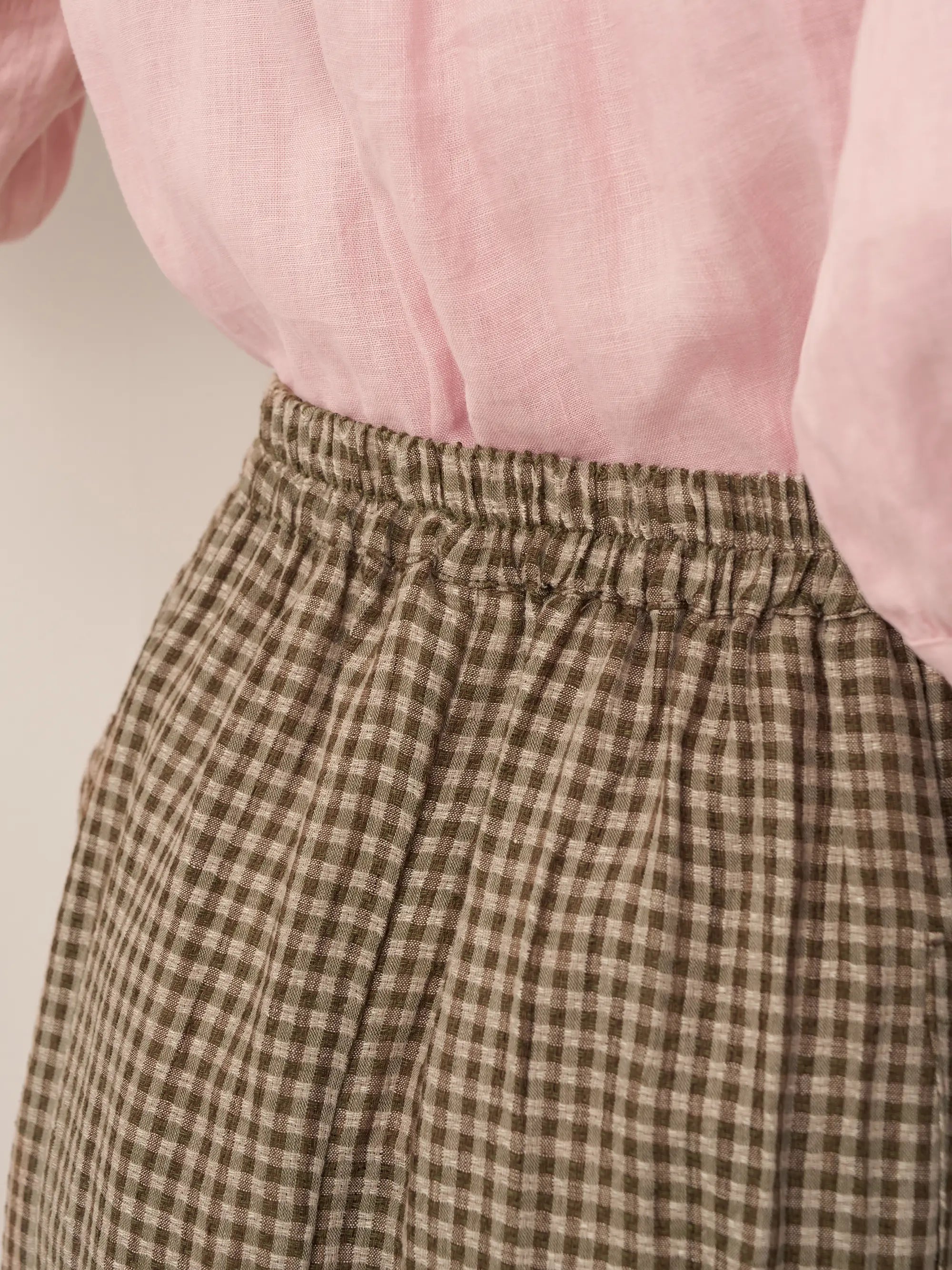 Linen-Cotton Elastic Waist Skirt MARINA